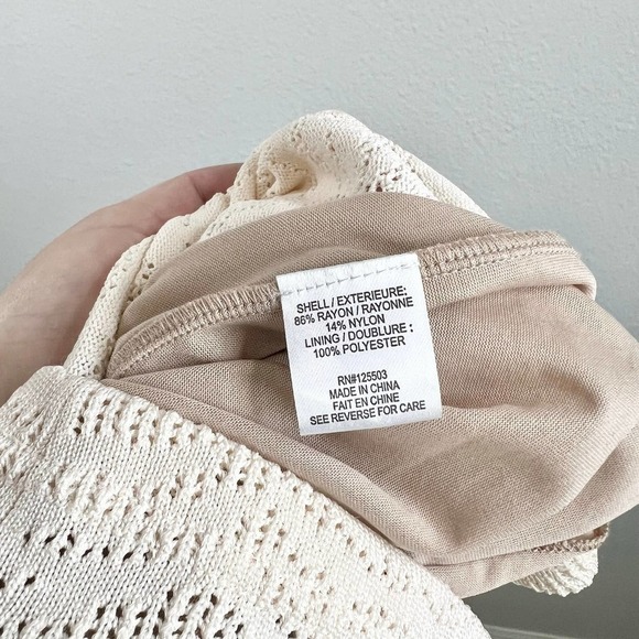 RONNY Kobo Cream Bodycon Knit Mini Dress Mock Neck Women's XS Party Cocktail - Picture 10 of 10